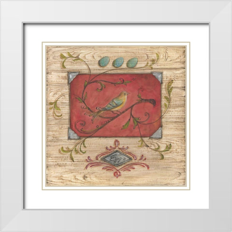 Bird Watcher II White Modern Wood Framed Art Print with Double Matting by McRostie, Kate