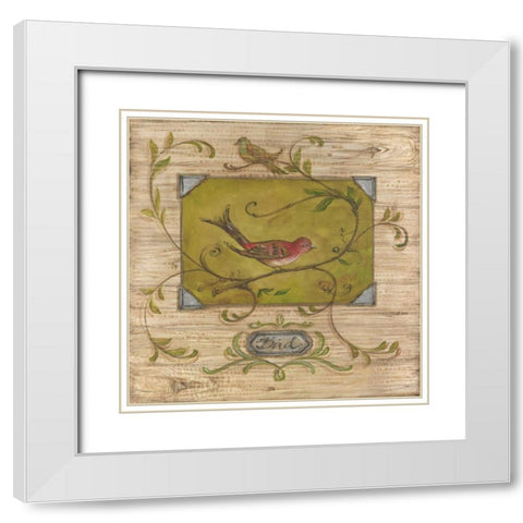 Bird Watcher III White Modern Wood Framed Art Print with Double Matting by McRostie, Kate