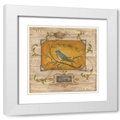 Bird Watcher IV White Modern Wood Framed Art Print with Double Matting by McRostie, Kate