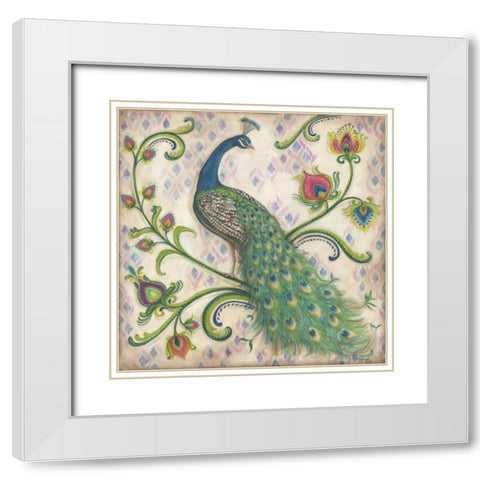 Feathered Splendor I White Modern Wood Framed Art Print with Double Matting by McRostie, Kate