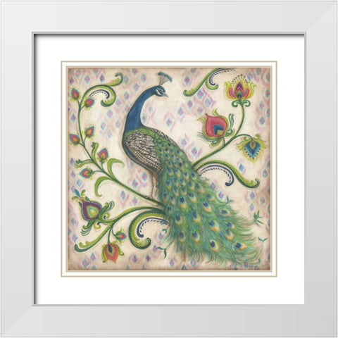 Feathered Splendor I White Modern Wood Framed Art Print with Double Matting by McRostie, Kate