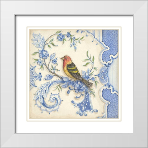 Chinoiserie Aviary I White Modern Wood Framed Art Print with Double Matting by McRostie, Kate
