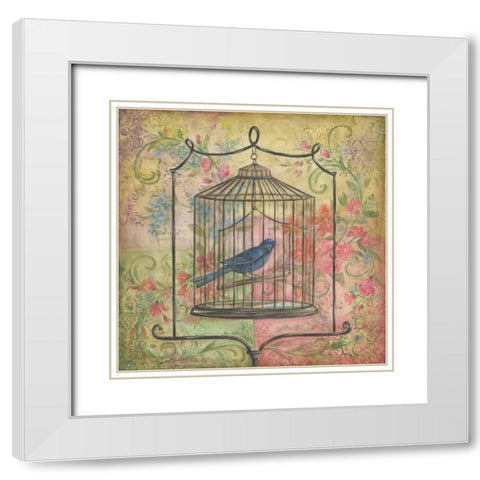 La Boheme Bird I White Modern Wood Framed Art Print with Double Matting by McRostie, Kate