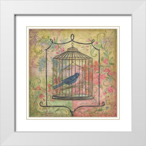 La Boheme Bird I White Modern Wood Framed Art Print with Double Matting by McRostie, Kate
