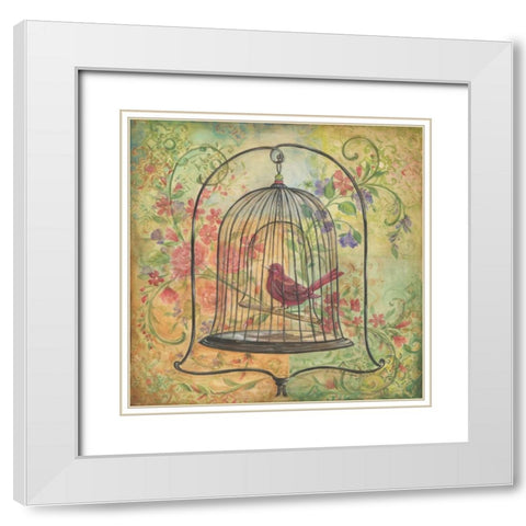 La Boheme Bird II White Modern Wood Framed Art Print with Double Matting by McRostie, Kate