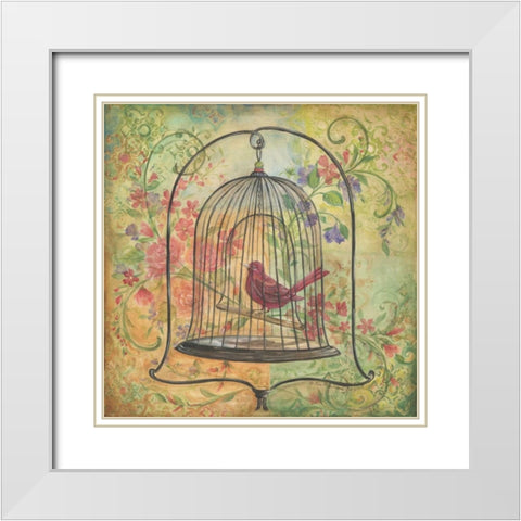 La Boheme Bird II White Modern Wood Framed Art Print with Double Matting by McRostie, Kate