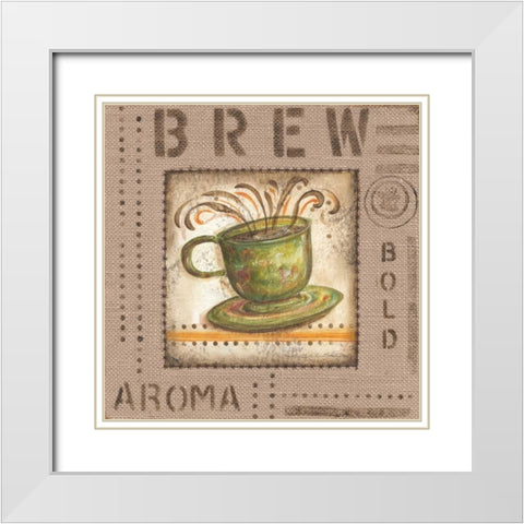 Cafe Valencia IV White Modern Wood Framed Art Print with Double Matting by McRostie, Kate