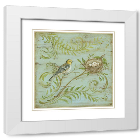 Natures Nest I White Modern Wood Framed Art Print with Double Matting by McRostie, Kate