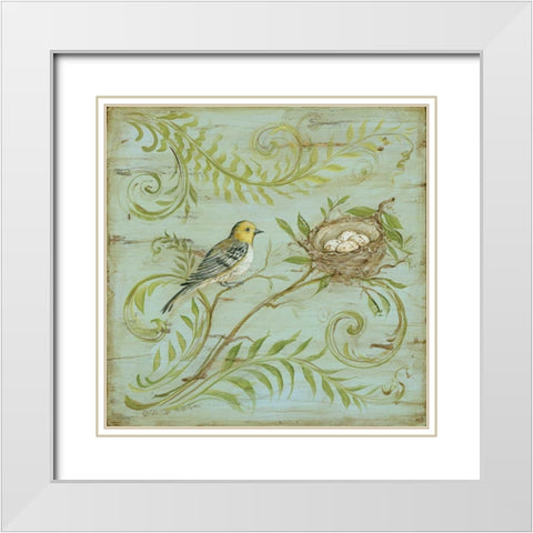 Natures Nest I White Modern Wood Framed Art Print with Double Matting by McRostie, Kate