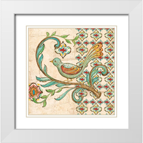 Treetop Bird II White Modern Wood Framed Art Print with Double Matting by McRostie, Kate