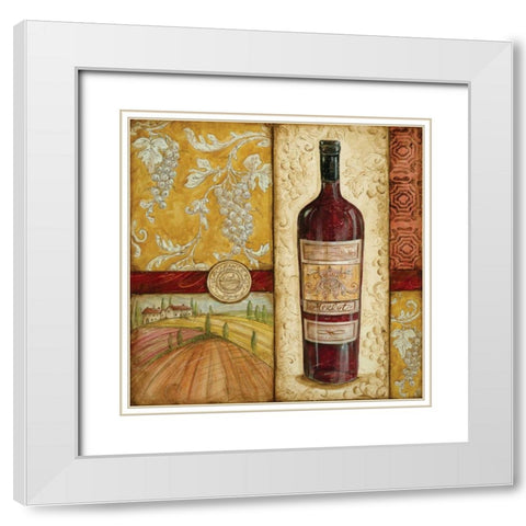 French Wine Collage White Modern Wood Framed Art Print with Double Matting by McRostie, Kate