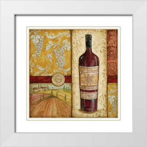 French Wine Collage White Modern Wood Framed Art Print with Double Matting by McRostie, Kate