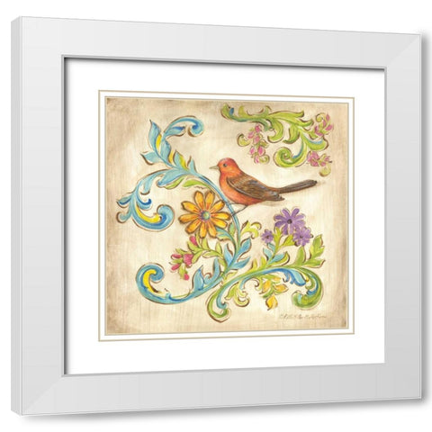 Madisons Garden I White Modern Wood Framed Art Print with Double Matting by McRostie, Kate
