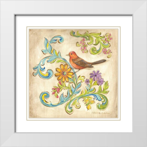 Madisons Garden I White Modern Wood Framed Art Print with Double Matting by McRostie, Kate