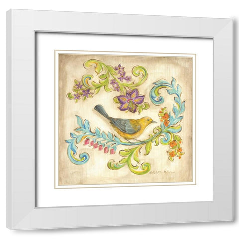 Madisons Garden IV White Modern Wood Framed Art Print with Double Matting by McRostie, Kate