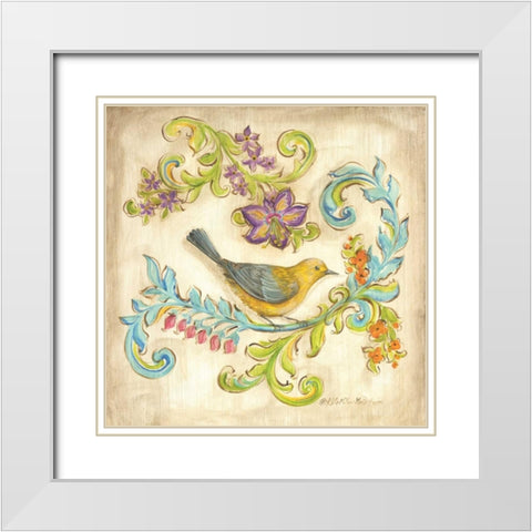Madisons Garden IV White Modern Wood Framed Art Print with Double Matting by McRostie, Kate