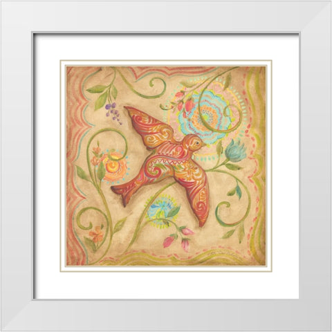 Springtime Birds I White Modern Wood Framed Art Print with Double Matting by McRostie, Kate