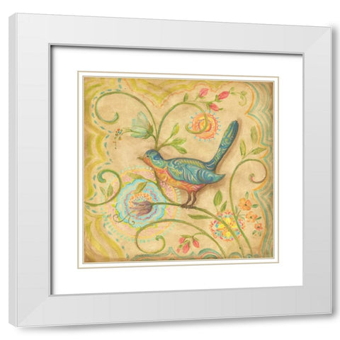 Springtime Birds II White Modern Wood Framed Art Print with Double Matting by McRostie, Kate