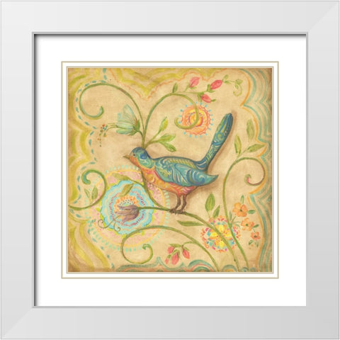 Springtime Birds II White Modern Wood Framed Art Print with Double Matting by McRostie, Kate
