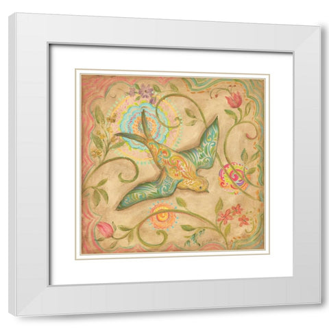 Springtime Birds III White Modern Wood Framed Art Print with Double Matting by McRostie, Kate