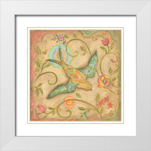 Springtime Birds III White Modern Wood Framed Art Print with Double Matting by McRostie, Kate