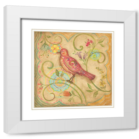 Springtime Birds IV White Modern Wood Framed Art Print with Double Matting by McRostie, Kate