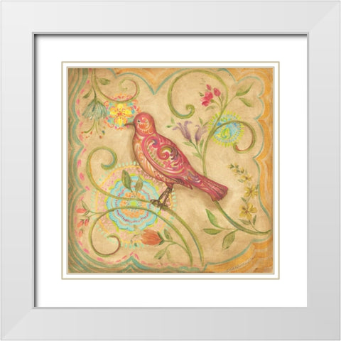 Springtime Birds IV White Modern Wood Framed Art Print with Double Matting by McRostie, Kate