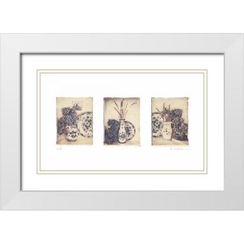 Delft White Modern Wood Framed Art Print with Double Matting by Melious, Amy