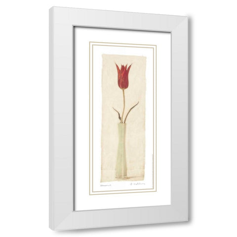 Blossom I White Modern Wood Framed Art Print with Double Matting by Melious, Amy