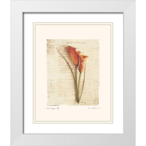 Messages II White Modern Wood Framed Art Print with Double Matting by Melious, Amy