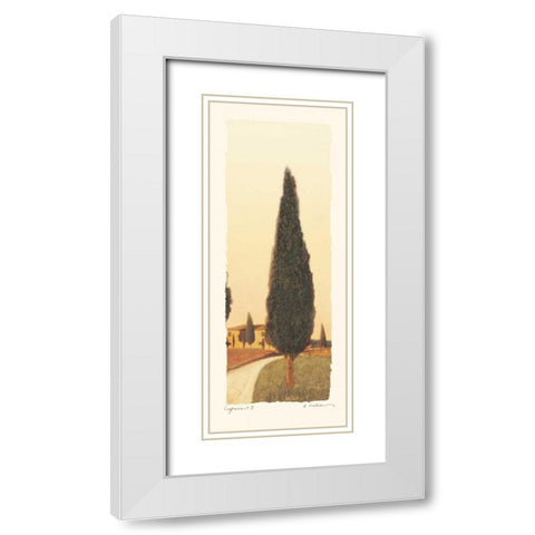 Cypress II White Modern Wood Framed Art Print with Double Matting by Melious, Amy