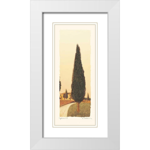 Cypress II White Modern Wood Framed Art Print with Double Matting by Melious, Amy