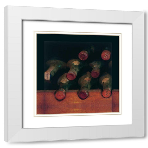 Vintage Wine Cellar I White Modern Wood Framed Art Print with Double Matting by Melious, Amy