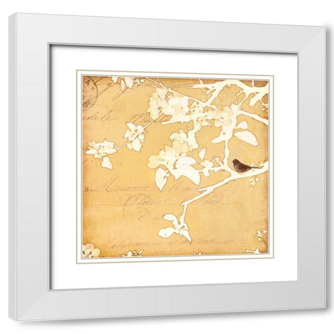 Song Birds V White Modern Wood Framed Art Print with Double Matting by Melious, Amy