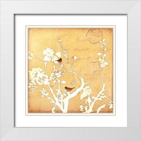 Song Birds VI White Modern Wood Framed Art Print with Double Matting by Melious, Amy