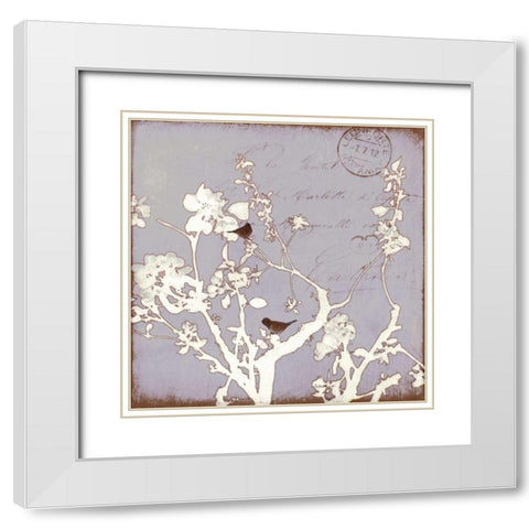 Song Birds VII White Modern Wood Framed Art Print with Double Matting by Melious, Amy