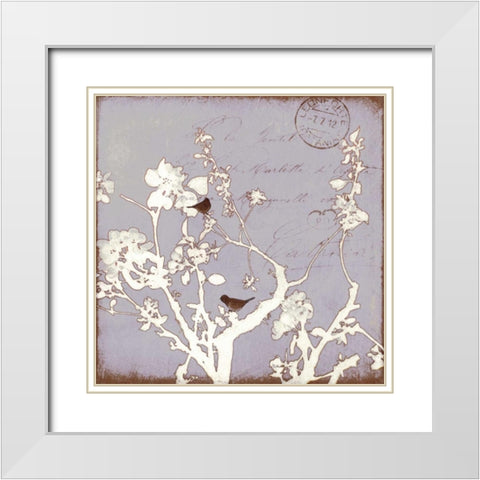 Song Birds VII White Modern Wood Framed Art Print with Double Matting by Melious, Amy