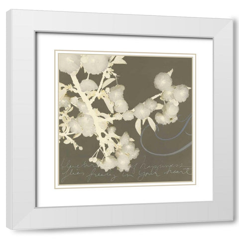 Wishes and Leaves II White Modern Wood Framed Art Print with Double Matting by Melious, Amy