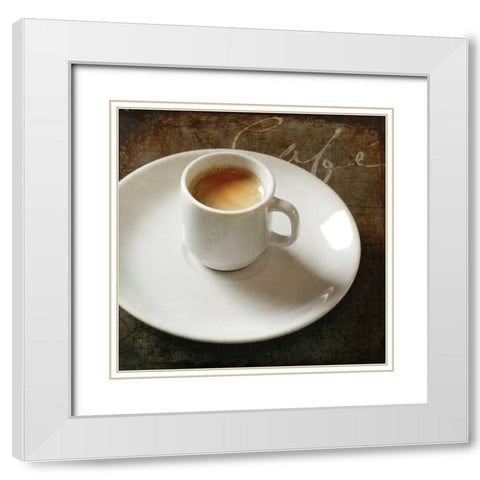 Cafe IV White Modern Wood Framed Art Print with Double Matting by Melious, Amy