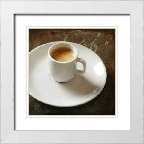 Cafe IV White Modern Wood Framed Art Print with Double Matting by Melious, Amy