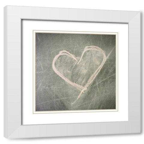 Heart White Modern Wood Framed Art Print with Double Matting by Melious, Amy