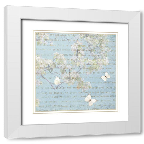 Morning Blossoms I White Modern Wood Framed Art Print with Double Matting by Melious, Amy