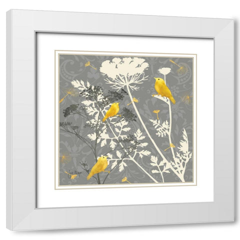 Gray Meadow Lace I White Modern Wood Framed Art Print with Double Matting by Meyer, Jill