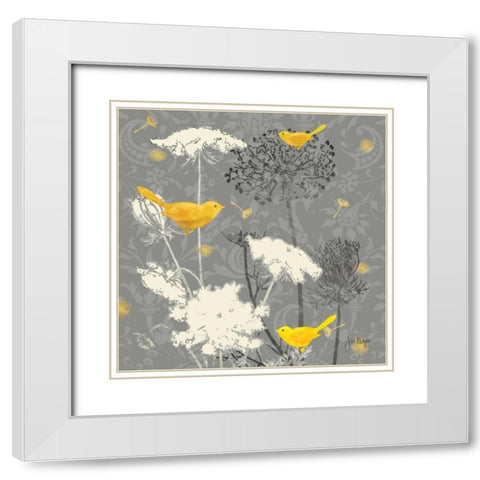 Gray Meadow Lace II White Modern Wood Framed Art Print with Double Matting by Meyer, Jill