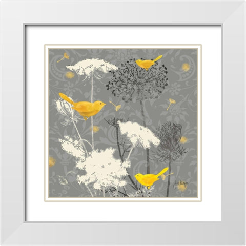 Gray Meadow Lace II White Modern Wood Framed Art Print with Double Matting by Meyer, Jill