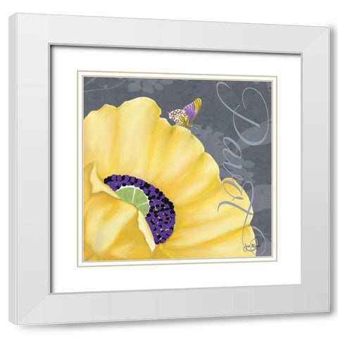 Pavot I White Modern Wood Framed Art Print with Double Matting by Meyer, Jill