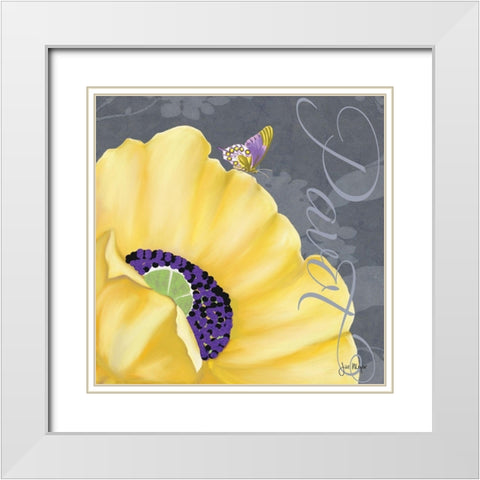 Pavot I White Modern Wood Framed Art Print with Double Matting by Meyer, Jill