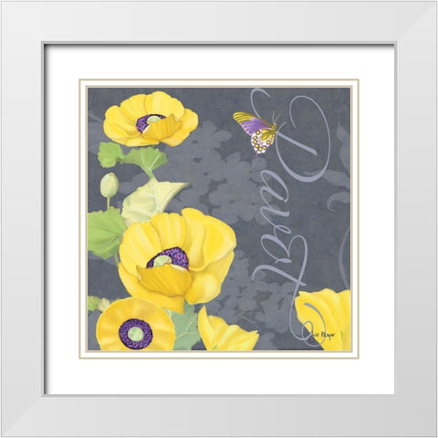 Pavot II White Modern Wood Framed Art Print with Double Matting by Meyer, Jill
