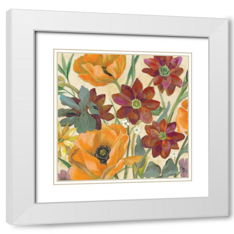 Garden Assortment I White Modern Wood Framed Art Print with Double Matting by Ferry, Margaret