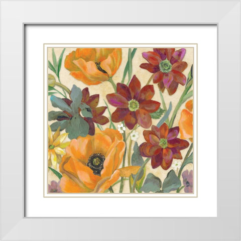 Garden Assortment I White Modern Wood Framed Art Print with Double Matting by Ferry, Margaret